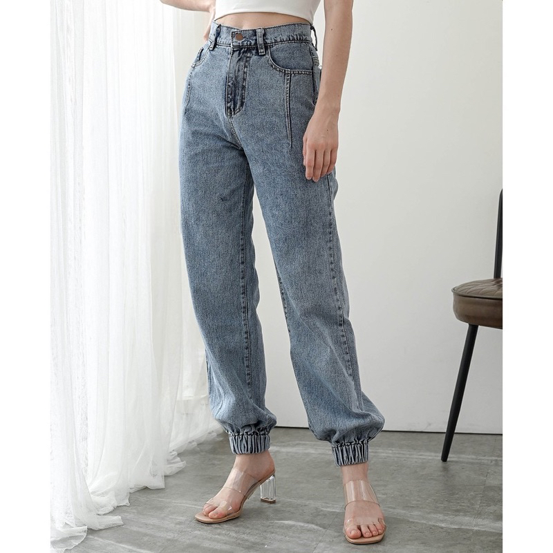 TheGirlHouse - CELANA JOGGER HIGHWAIST JEANS WANITA EMILY