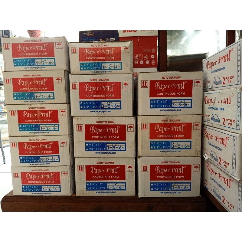 

Kertas Komputer F4 Continuous Form Folio - 9,5" x 13" Dan Folio Bagi 2 - 9,5 x 13/2 inch ( 1/2 Folio )