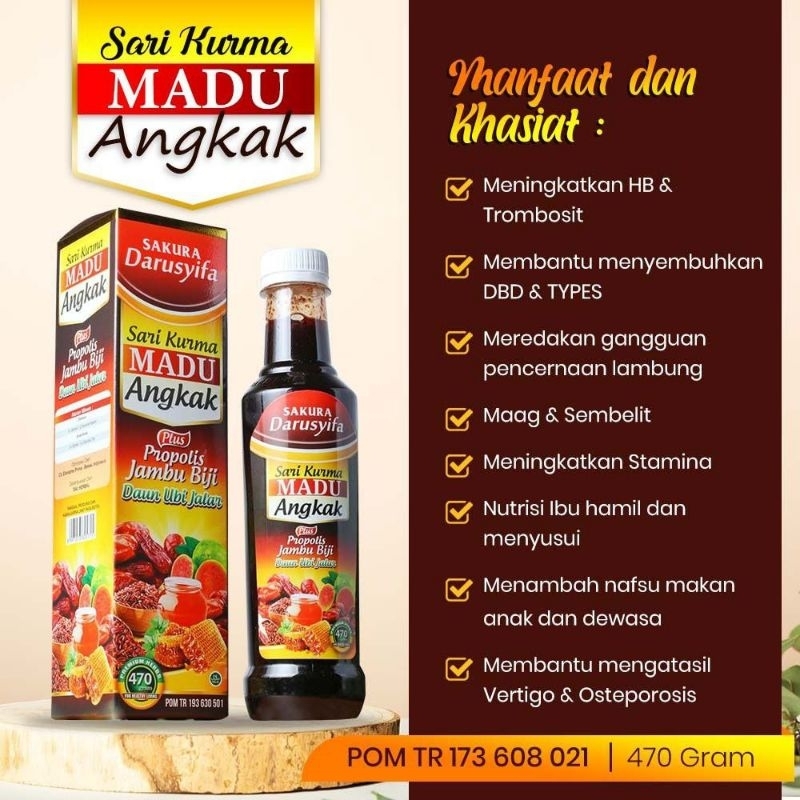 Sari Kurma Madu Angkak Plus Propolis Jambu Biji Daun Ubi Jalar Darusyifa