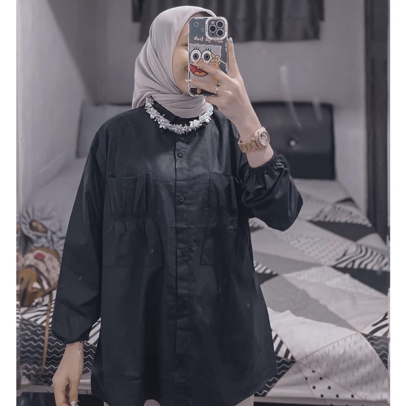 CANTIKA TOP KEMEJA KATUN POPLIN POCKET