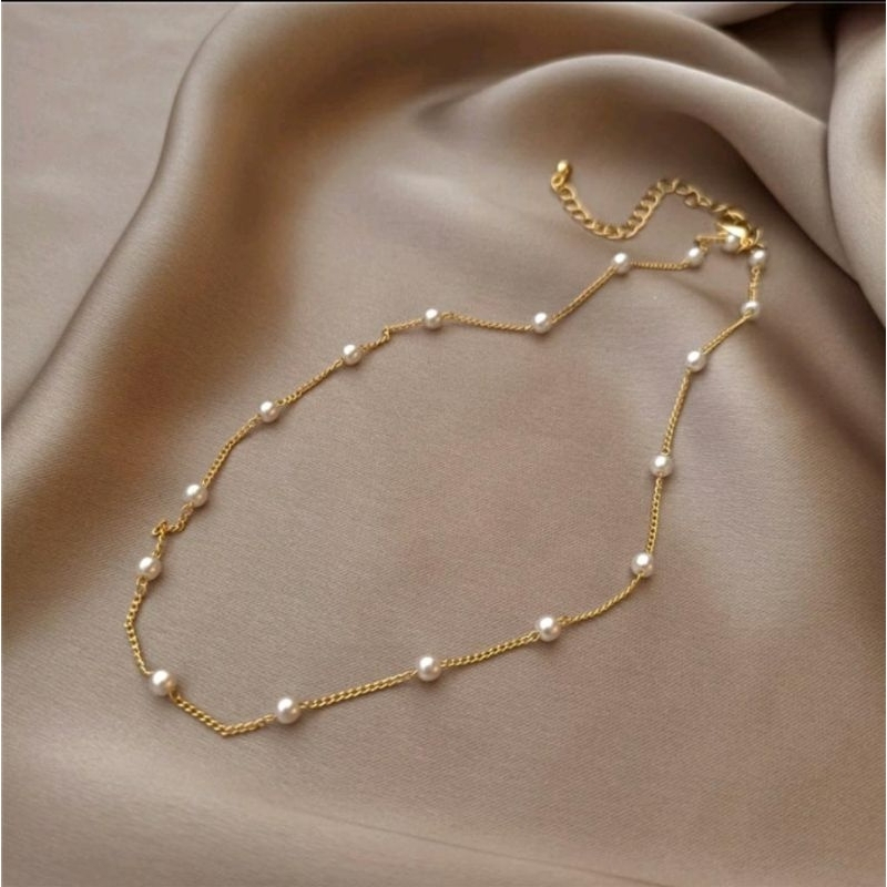 KALUNG CHOKER MOTIF MUTIARA CANTIK PEARL CHOKER NECKLACE KALUNG FASHION