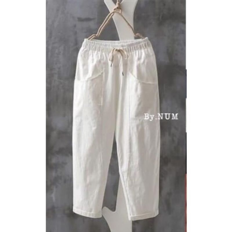 Kylian Pant Celana Panjang Wanita Linen Rami Korean Style