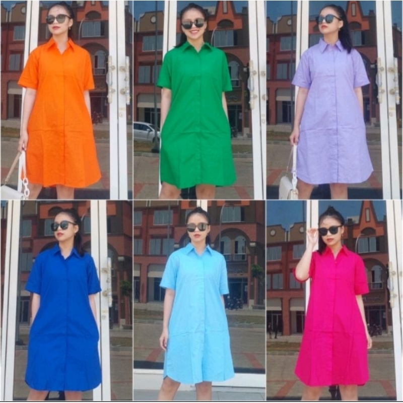 JC88 - Akiko Midi Dress - Dress Simple Basic Katun Popline