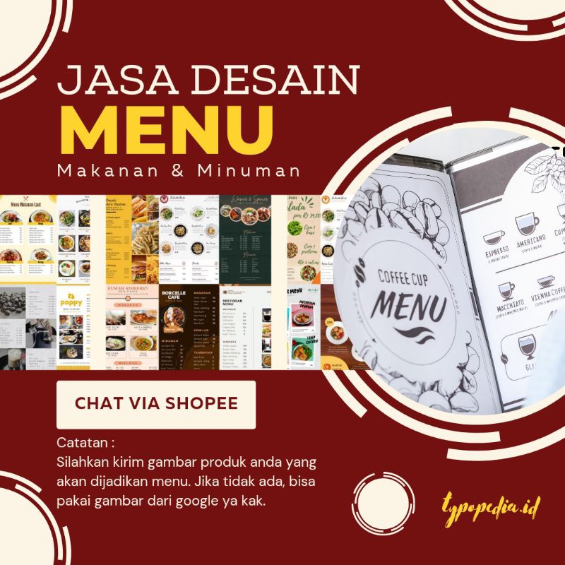 JASA DESAIN MENU/DESIGN MENU/MENU CAFE/MENU MURAH BY TYPOPEDIA