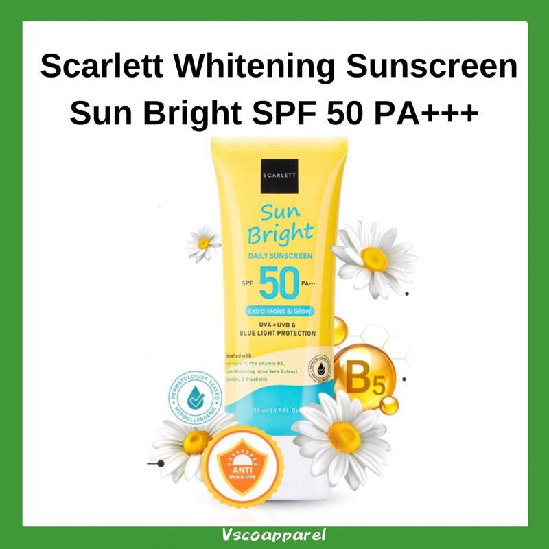 Scarlett Whitening Sunscreen Sun Bright Ultra Light Daily SPF 50 PA+++