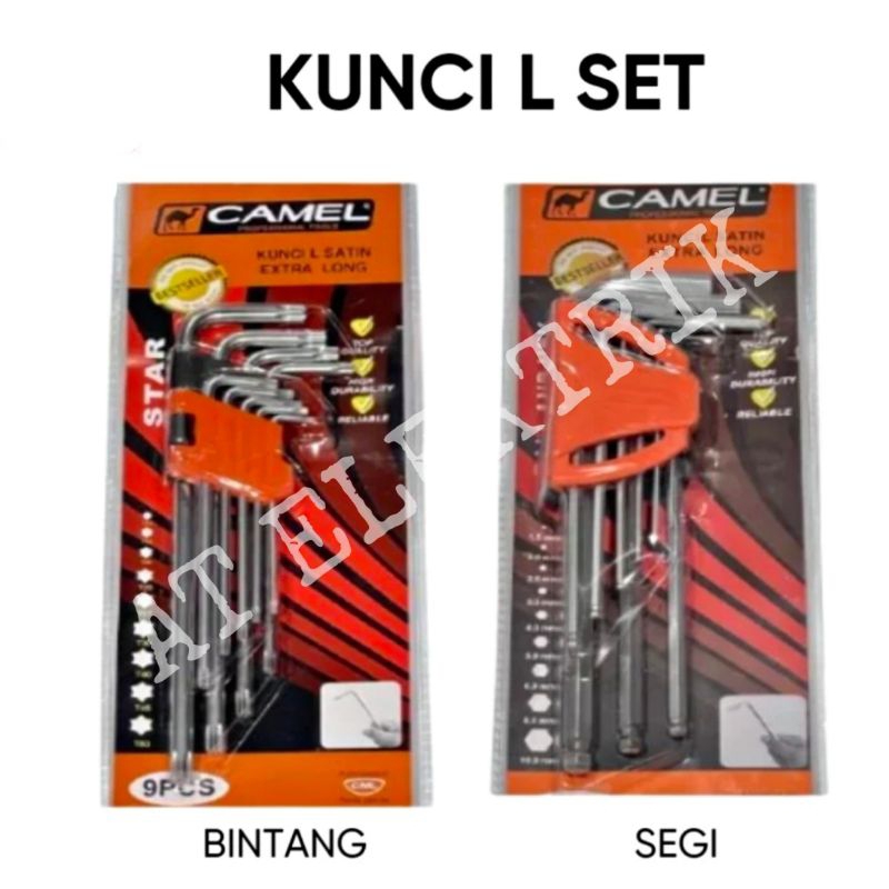 CAMEL Kunci L Set Bintang | Kunci L Set Segi / Tang Siku