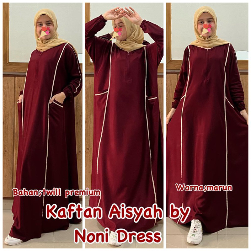 Daster Arab Noni Dress AISYAH Maxi Dress Kaftan Rayon Twill Premium Big Size