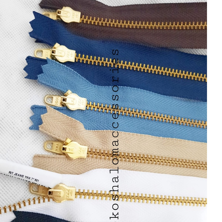 Resleting Jeans YKK Gigi Besi Emas 5" (12,5cm)