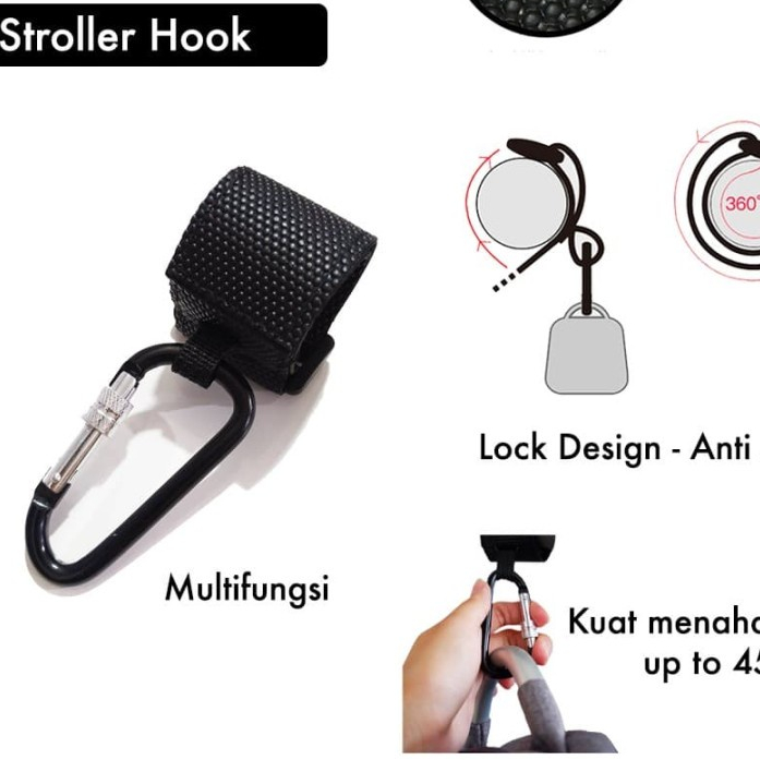Hook Gantungan Stroller Multifungsi Kereta Bayi/serbaguna