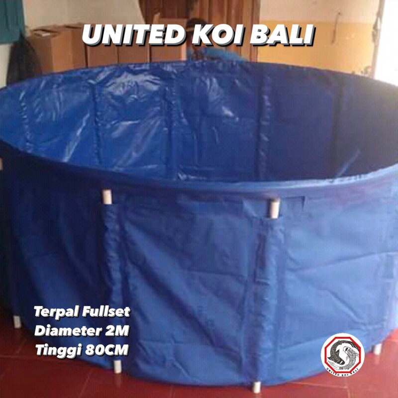 KOLAM TERPAL VET BULAT ORCHID FULLSET VET TERPAL IKAN KOI DIAMETER 2M