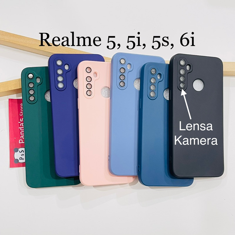 Case Realme 5, 5i, 5s, C3 Lenspro Makaron Full Color Softcase Pro Lensa