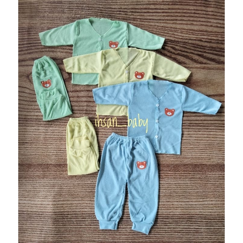 9 SETEL (18 PCS) paket hemat baju bayi baru lahir POLOS sablon TDF