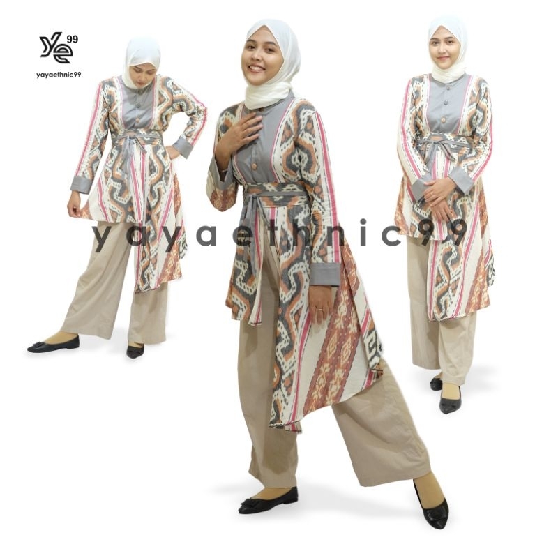 Tunik marwa tenun teroso, tunik tenun troso, busana wanita ethnic