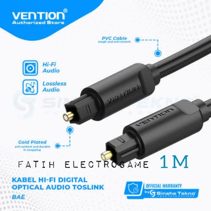 Vention BAE 1 meter / Kabel optik audio tv / Kabel fiber optik / Kabel optik / Kabel optical audio tv / Kabel audio / Kabel audio speaker