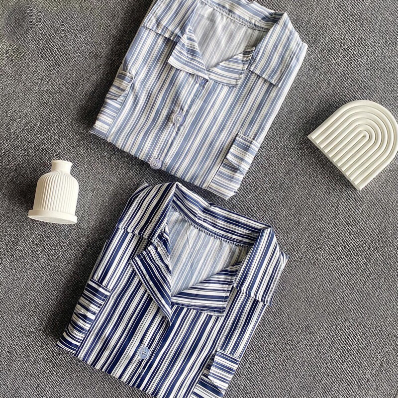 Stripe Crop Shirt Oversize/kemeja crop salur oversize/kemeja salur