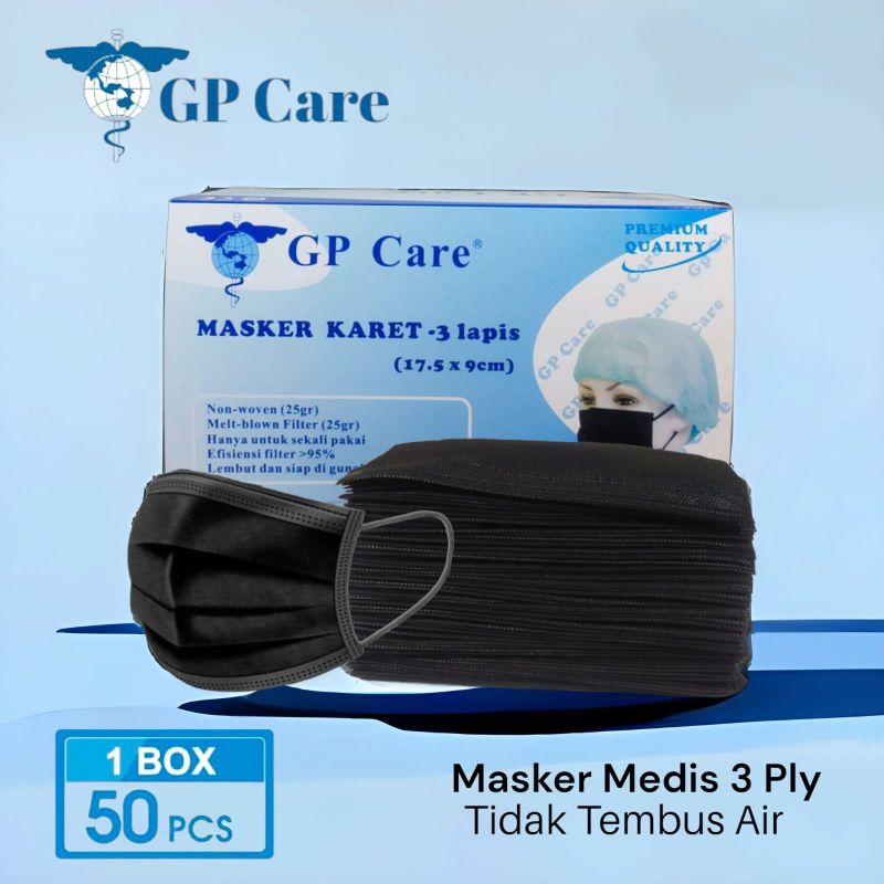 GP Care Masker Karet Medis 3 Lapis Premium Quality isi 50