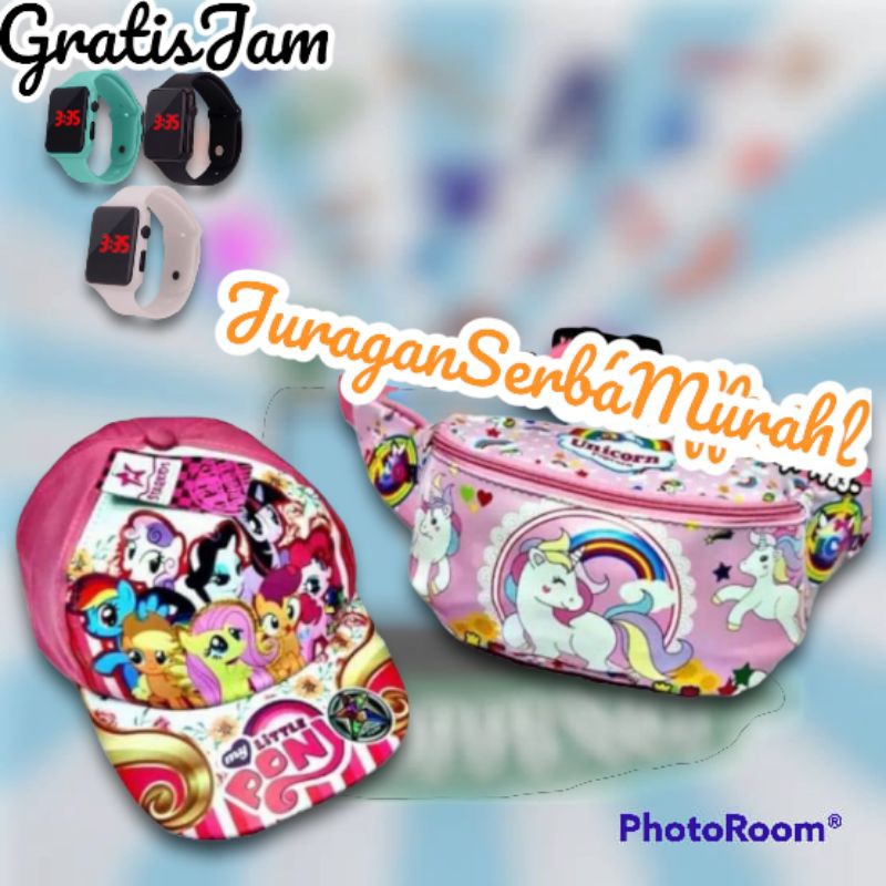 Waistbag Tas Selempang Anak Perempuan Mixue Lucu Murah Gratis Jam