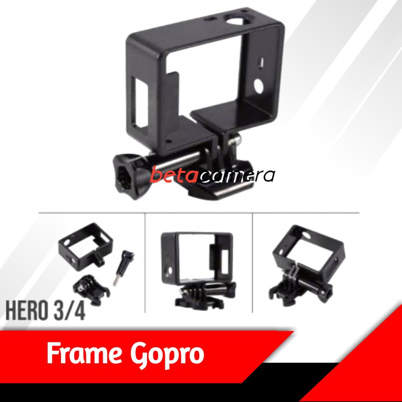 Frame Plastik for Camera Gopro Hero 3 4 / Frame side Plastic Kamera Go Pro Motovlog Youtuber Vlog