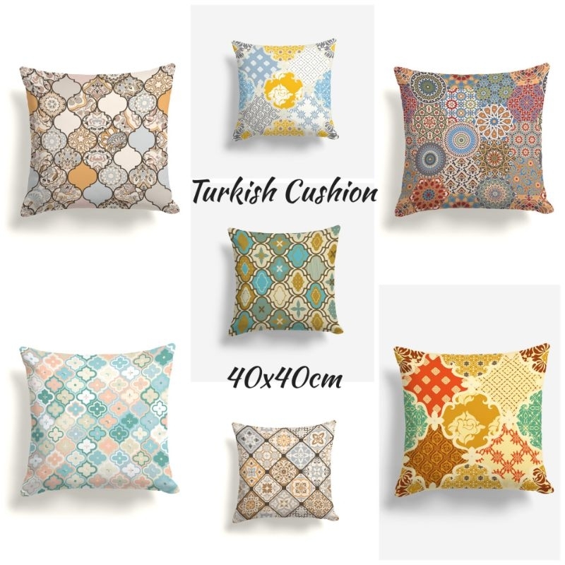 SARUNG BANTAL SOFA PRINT MOTIF TURKISH GEO 40X40 CM