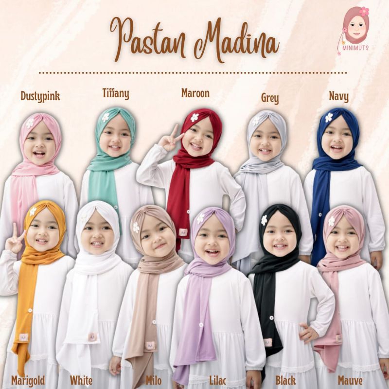 Jilbab anak pashmina instan madina minimuts