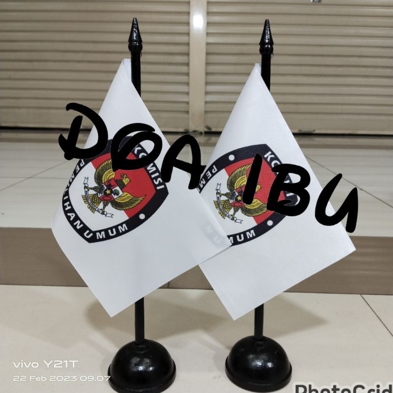 

best seller tiang kayu meja+bendera meja KPU