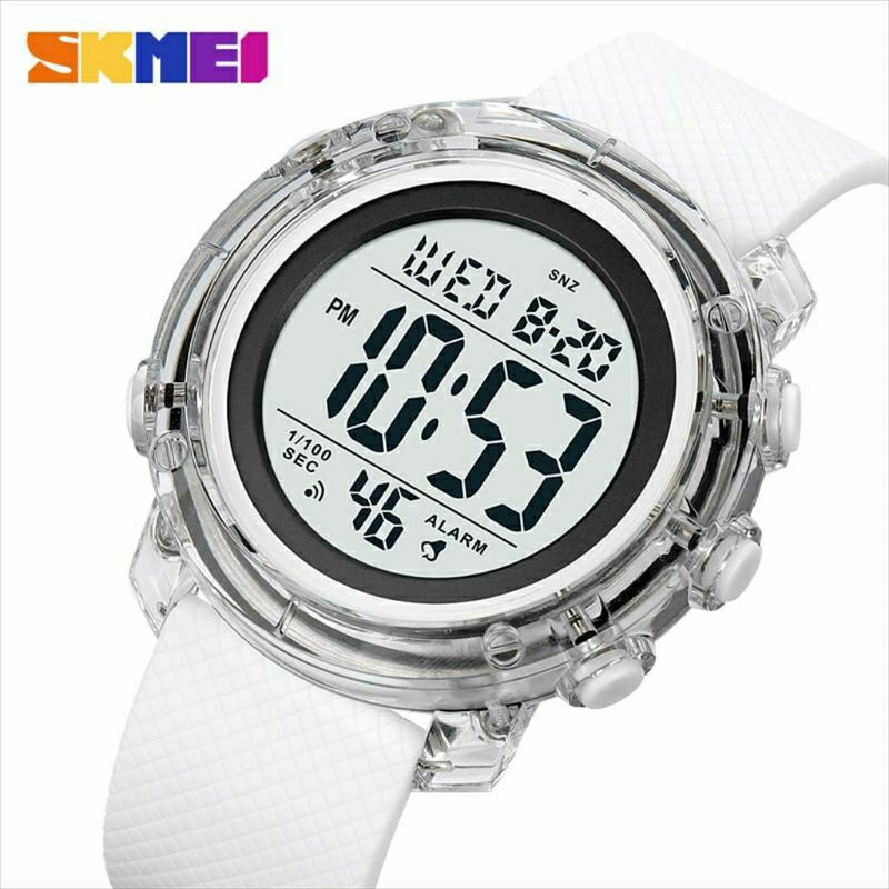 Jam tangan pria Spesifikasi : - DualTime - Diamter 5.5cm - Material Case : Rubber - Strap Rubber - Water Resistant 10 BAR (30M)  - Fitur 24 jam AM/PM - Layar LED - Stopwatch , Alarm 1 kg muat 5 jam tangan