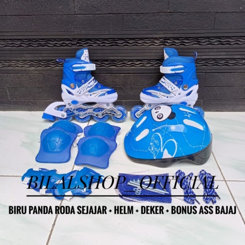 SEPATU RODA ANAK FULLSET HELM DEKER BONUS ASS BAJAJ / SEPATU RODA ANAK FULLSET MODEL BAJAJ DAN MOBIL