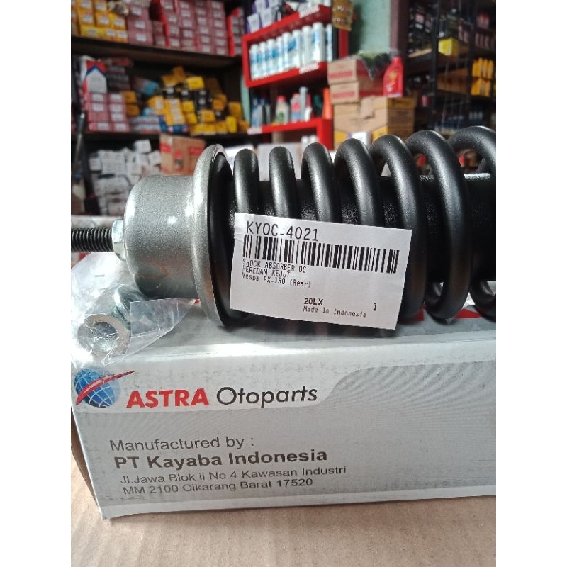 SHOCKBREAKER BELAKANG VESPA PX-150 ASLI MERK KYB TYPE 4021 (PRODUK DI JAMIN ASLI)