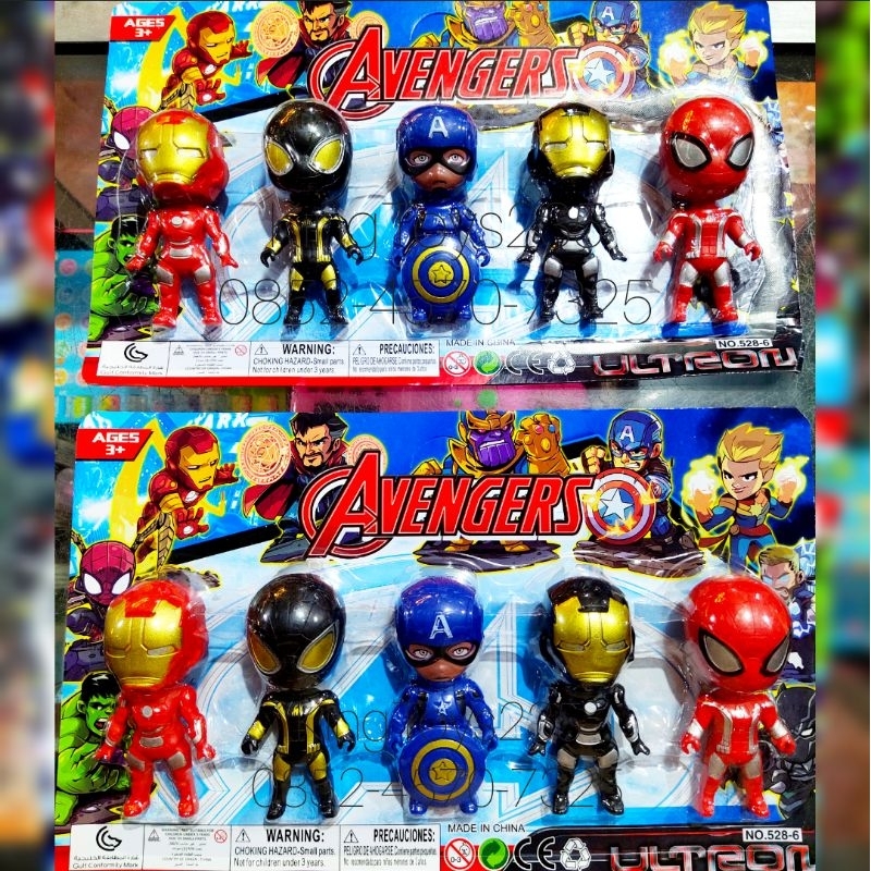 Mainan Anak Super Hero Set Bahan Halus Chibi Action Figure Top Topper Kue Hiasan Cake Ulang Tahun Ul