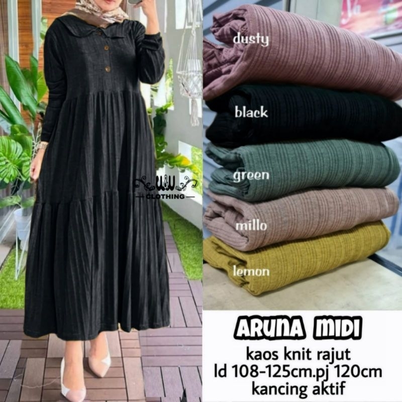 100% ORI Aruna MIDI dress by W&W Clothing / Ld 108-125 Pb 120