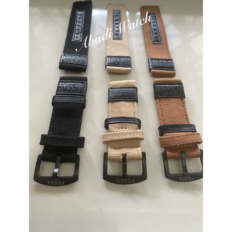 Strap tali jam tangan kanvas fossil UK 24mm 24mm Strap kanvas fossil original