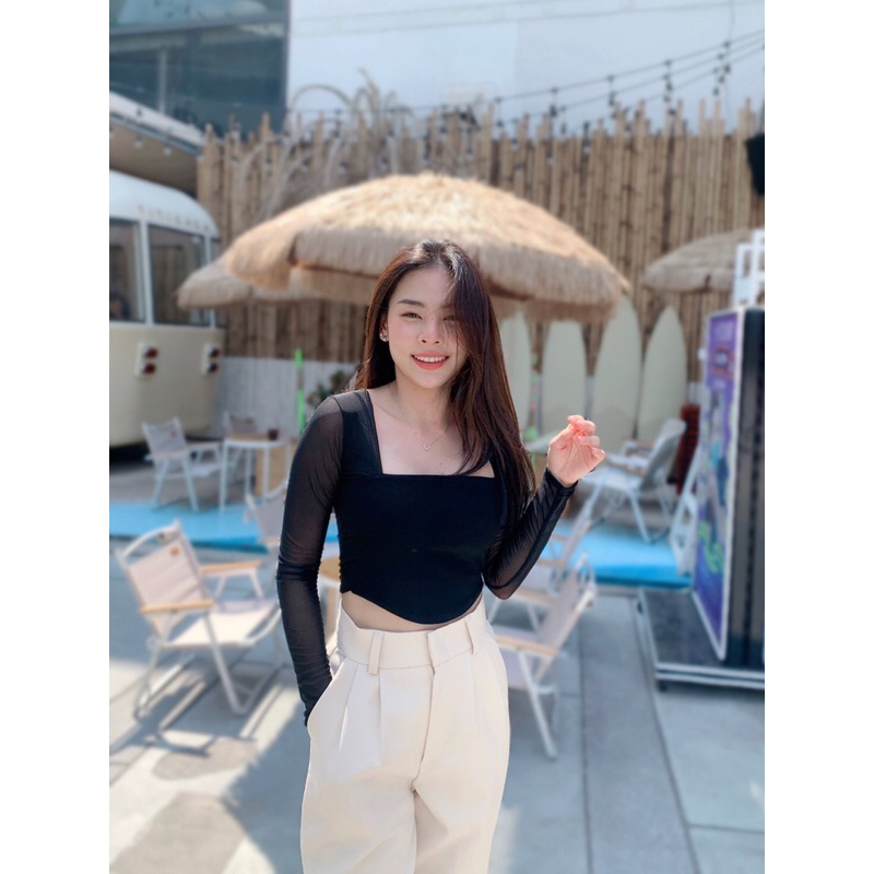 ATASAN TILE LENGAN PANJANG / CROP LENGAN PANJANG TILE BANGKOK