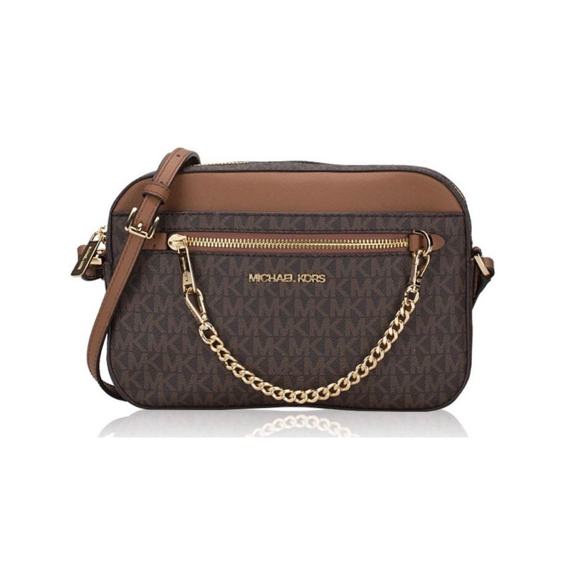 MK Jet Set Zip Chain Signature Brown