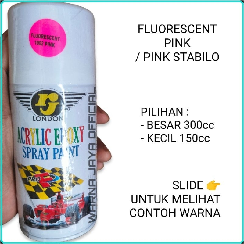 PINK STABILO - Cat Kaleng Semprot Pilok Pylox Piloc RJ London Fluorescent Pink Ping Merah Muda Stabi