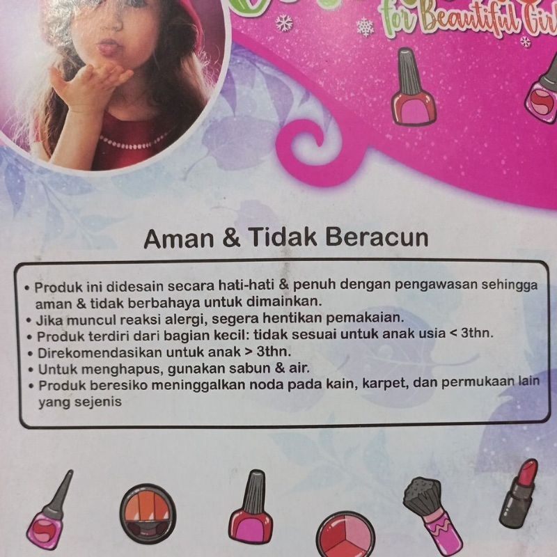 Make up Set Cosmetic kerang mainan anak perempuan ada lipstik makeup mainan anak