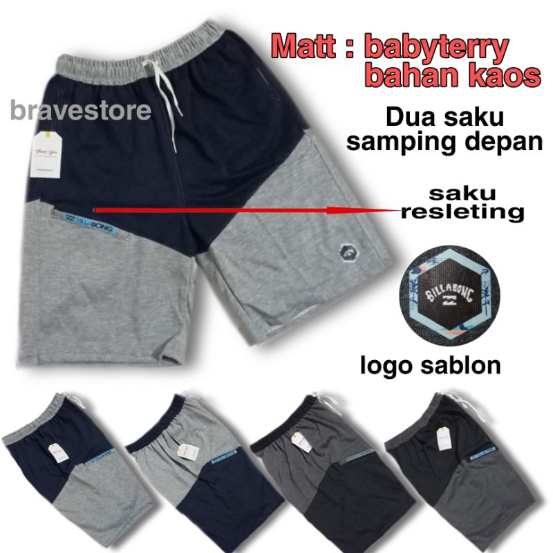 celara pendek kolor pria wanita harian bahan kaos