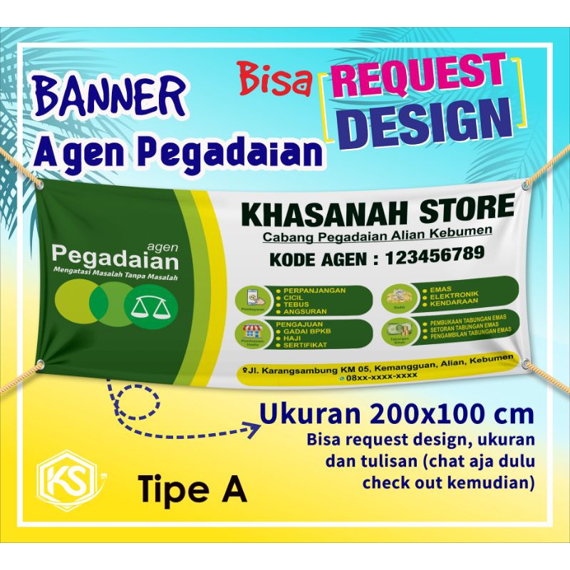 Banner/Spanduk Agen Pegadaian 200x100 cm