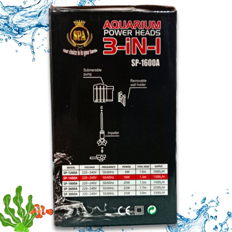 PROMO MURAH Pompa Kolam Aquarium Hidroponik SPA 1600A