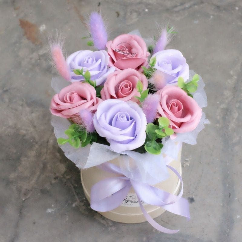 bloom box bunga sabun rose