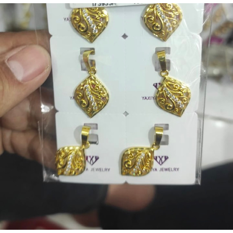 Liontin ketupat mutiara warna 24k