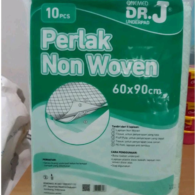 Underpad Dr J 60x90cm / Perlak dewasa / Underpad dewasa