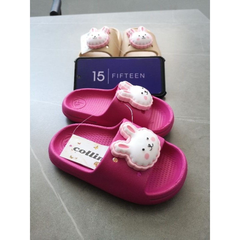 NEW ! ! ! SIZE 19-29 SANDAL SELOP Sandal Anak Perempuan RABBIT 0-4 TAHUN KARET COLLIN / SANDAL SLIP ON ANAK CEWEK 6122-B