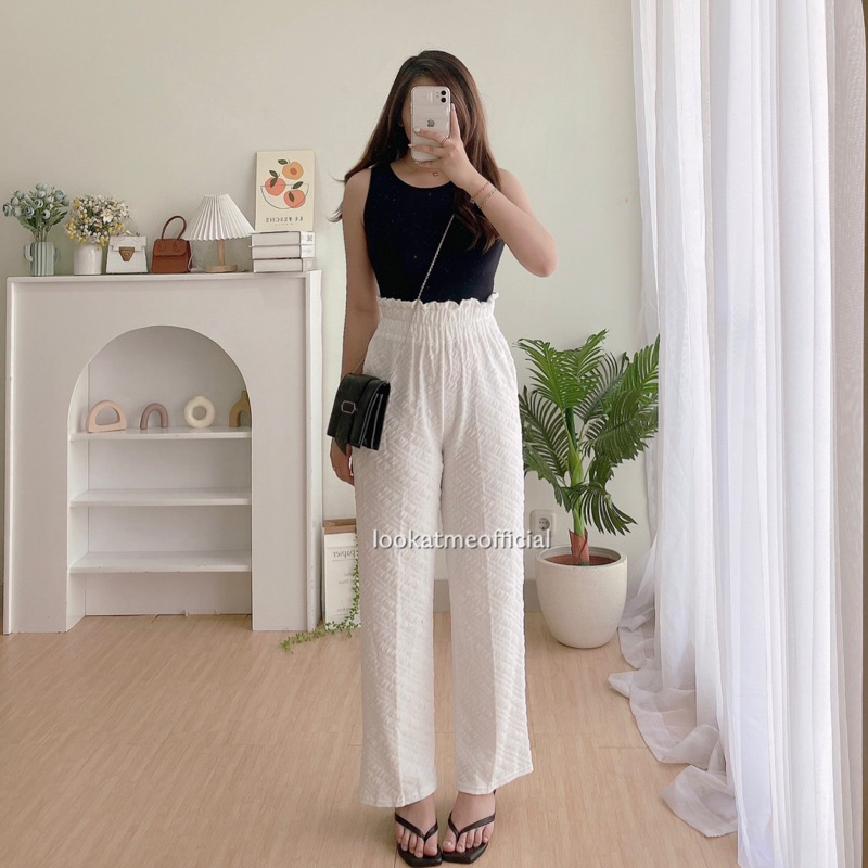 lookatmeofficial - Willow Knit Pants - Celana Kulot Tebal Wanita - Premium Highwaist Cullote