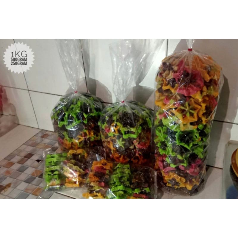 

Kue Kembang Goyang Warna-warni Manis Wijen/Gurih wijen renyah bikin nagih