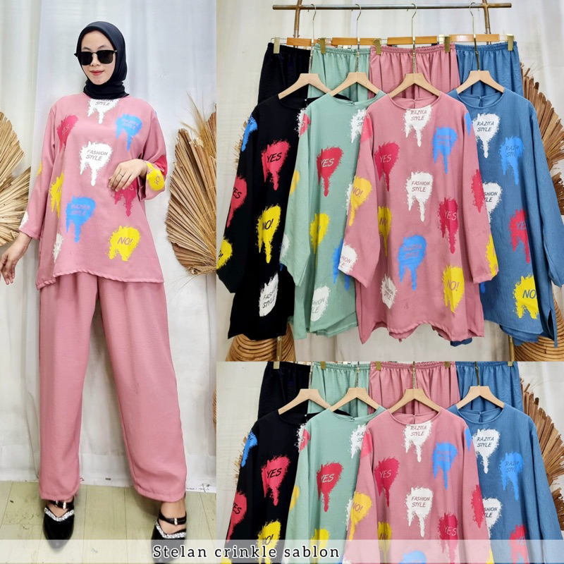 SET VIRAL CRINKLE RAZITA SABLON ABG HITS MURAH GROSIR SUPPLIER MODELLANO