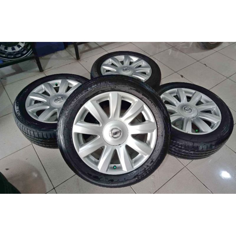 Velg Mobil original Copotan Nissan Teana Ring 17 Pcd 5x114,3 + Ban Dunlop 215 55 r17 Buat Serena X-T