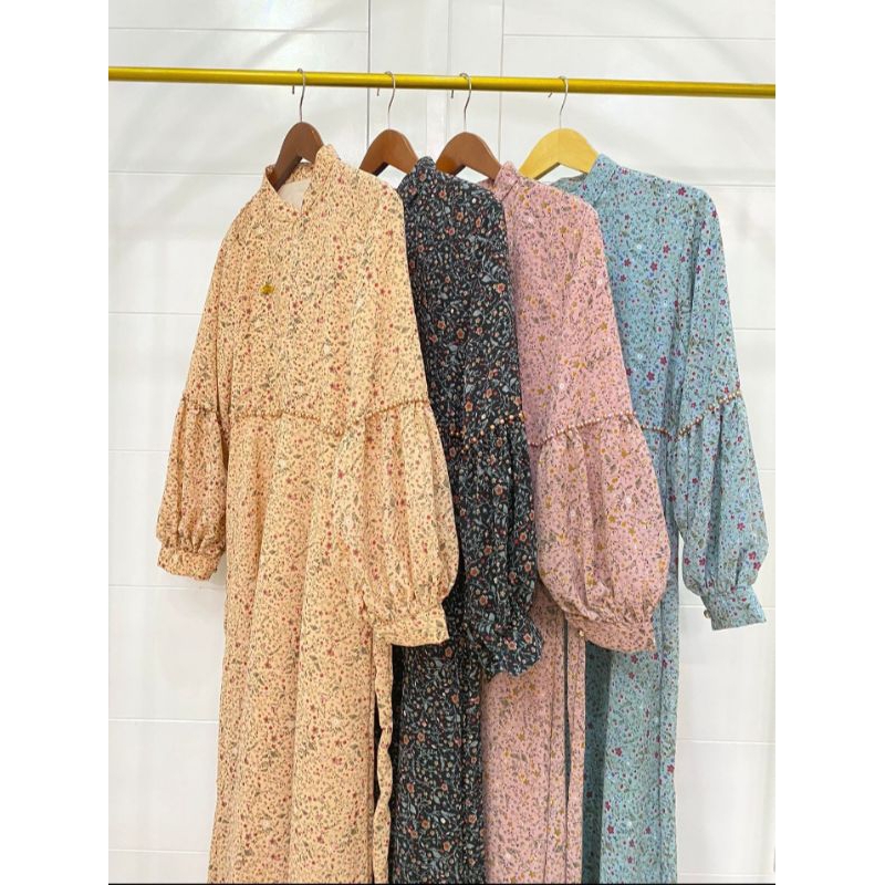 Nabila Bunga original by Alhaya/nabila dress/gamis Alhaya