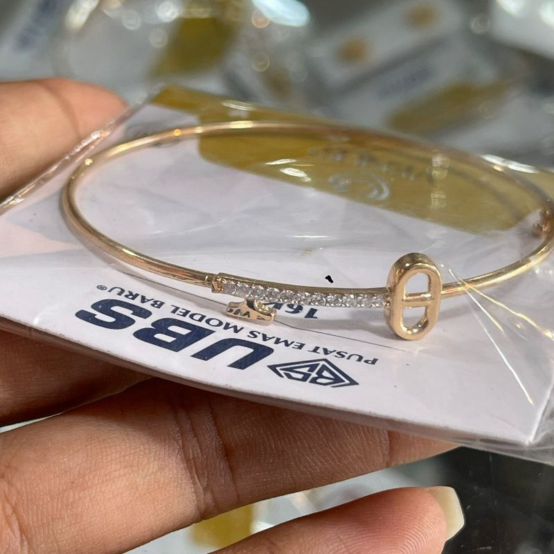 Gelang model bangel emas asli kadar 700/16k dewasa