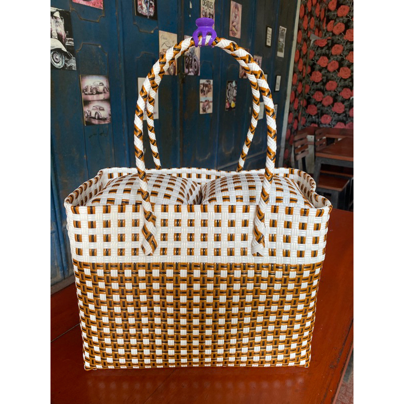 (COD) OPEN PO SET KEBEN JUMBO BALI+BESEK BAMBU/TAS ANYAM BAHAN PLASTIK JALI/TAS ANYAM MENJALIN/TAS A