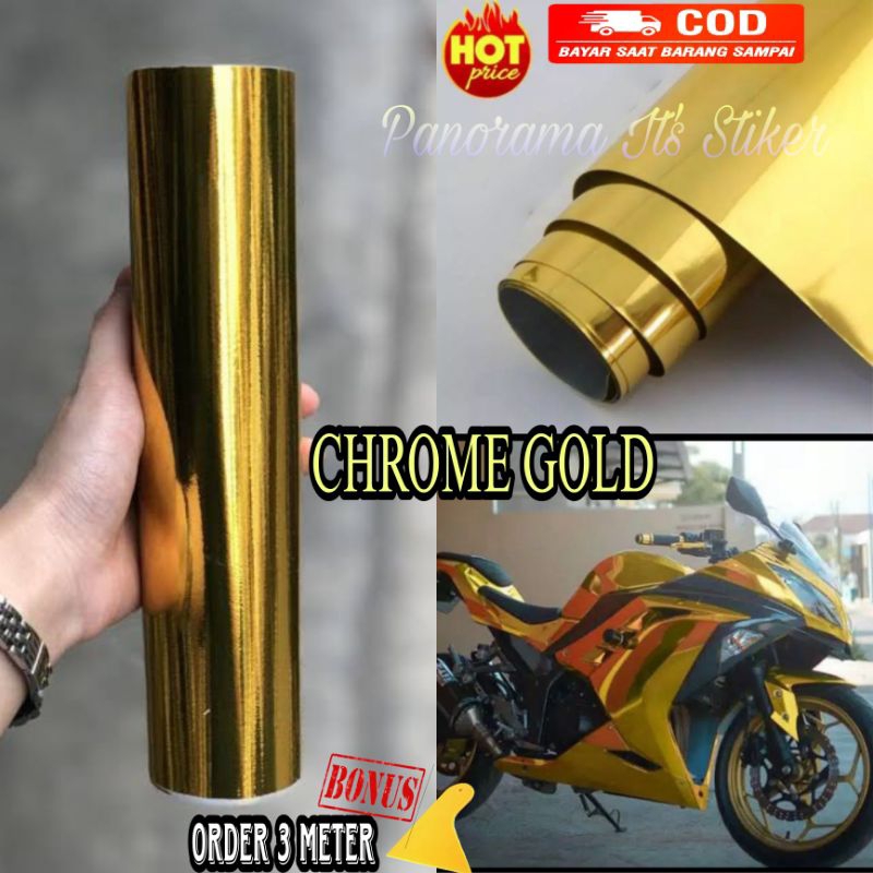 SKOTLET STICKER MOTOR WARNA CROME /STICKER MOTOR WARNA EMAS KROM /SKOTLET MOTOR WARNA GOLD CROM